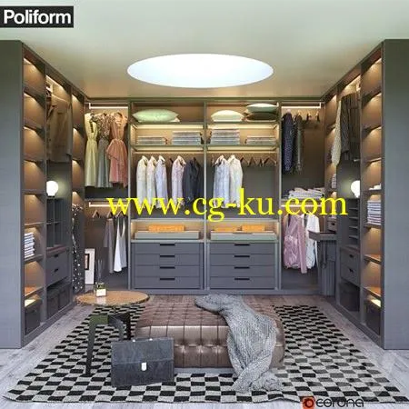 Poliform SENZAFINE walk-in closet的图片1