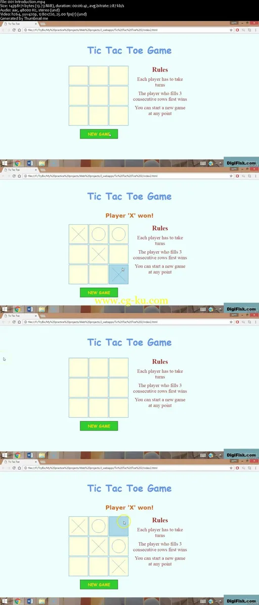 Learn Javascript & HTML5 Canvas – Build A Tic Tac Toe Game的图片2