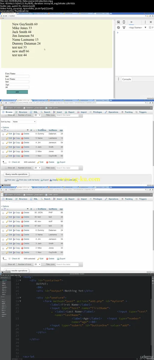 JSON AJAX data transfer to MySQL database using PHP的图片1