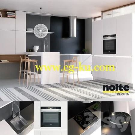 Kitchen NOLTE Glas Tec Satin + Sigma Lack (vray GGX, corona PBR)的图片1