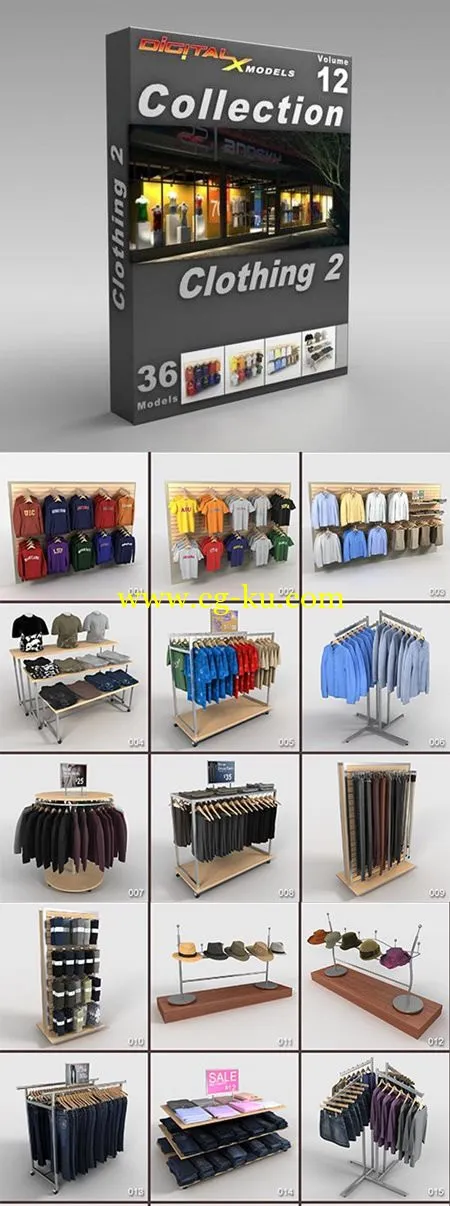 DigitalXModels 3D Model Collection Volume 12: CLOTHING 2的图片1