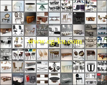 3DDD Pro Table and Chair Vol 04的图片1
