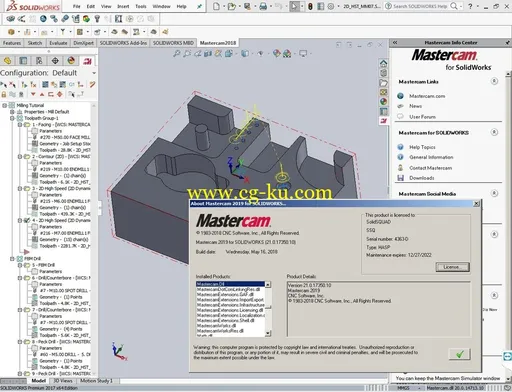 Mastercam 2019 v21.0.17350.10 for SolidWorks 2010-2018的图片1