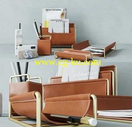 WestElm Faux Leather Brass的图片1
