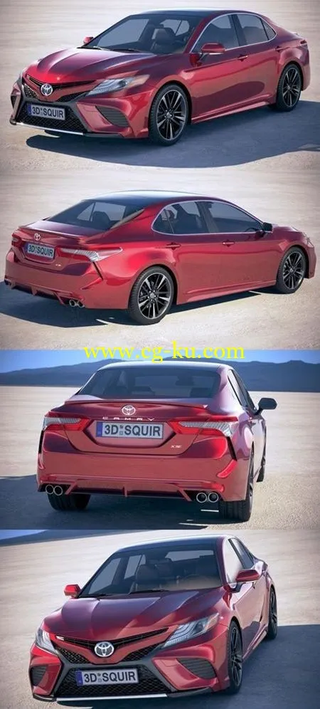 Toyota Camry SE 2018 3D Model的图片1