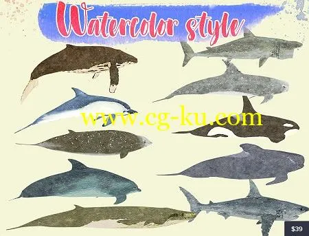 Cubebrush – Low Poly Big Fish Illustration Collection Animated的图片1