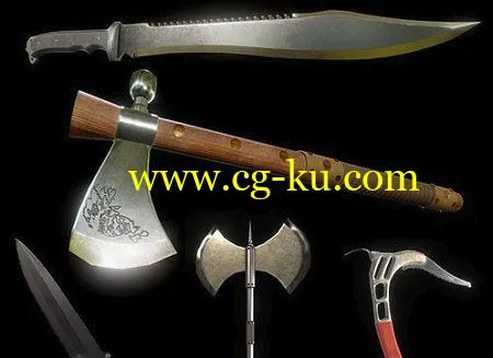 Cubebrush – Melee pack VR / AR / low-poly 3D model的图片1