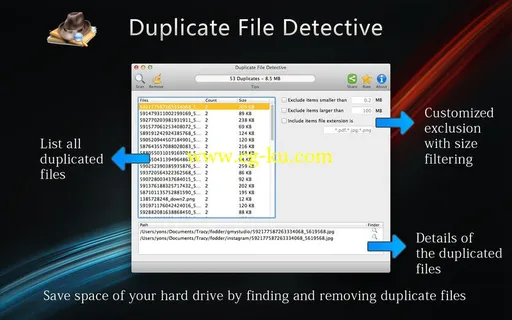 Duplicate File Detective v1.03 Retail MacOSX的图片1
