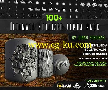 Cubebrush – 100+ Ultimate Stylized Alpha Pack by J Roscinas的图片1