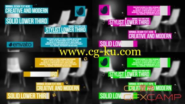 AE模板-扁平化MG小元素人名字幕条 VideoHive Solid Lower Third的图片1