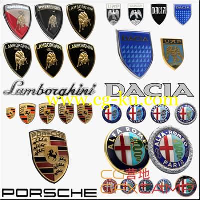 车标C4D模型 Emblems的图片1