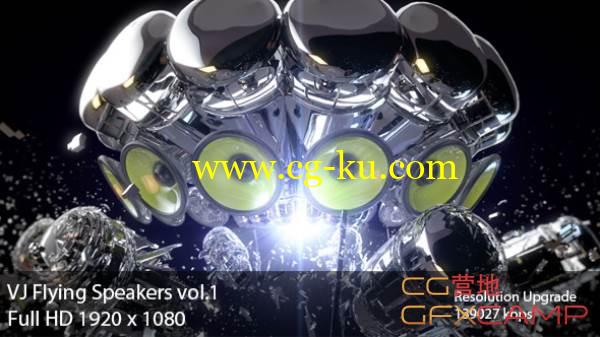 VideoHive音乐盛典喇叭震动视频素材 VJ Flying Speakers vol.1的图片1