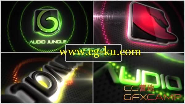 AE模板- 时尚潮流音乐辐射 VideoHive Neon Vegas Lights Logo Reveal的图片1