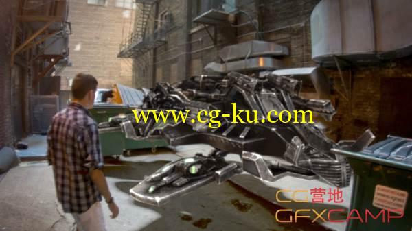 C4D+Nuke科幻飞船场景合成教程 Digital Tutors – Compositing a Hovercraft Landing in CINEMA 4D and NUKE的图片1