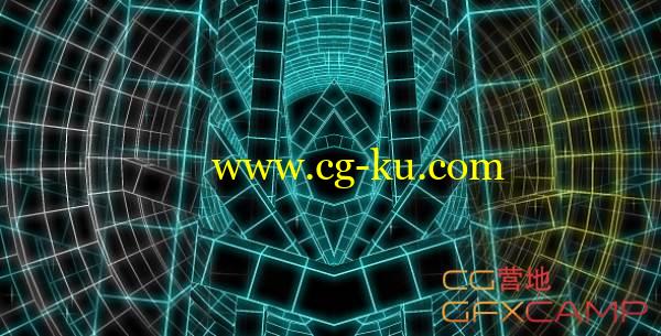 科技方块通道LED大屏幕VJ视频素材 VideoHive Techno Tunnel的图片1
