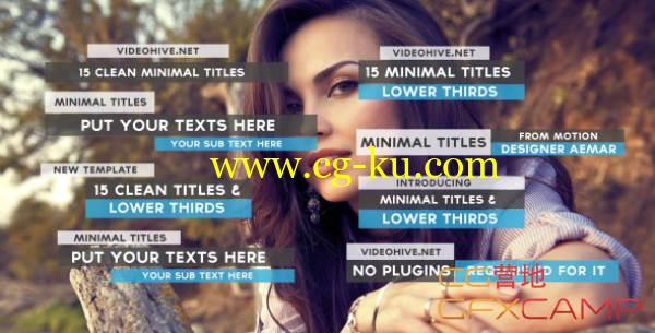 AE模板-15个简洁扁平化人名字幕条 VideoHive 15 Clean Minimal Titles的图片2