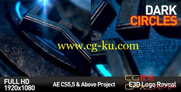 AE模板－E3D黑暗风格文字Logo展示 VideoHive Dark Circles Logo Reveal的图片1