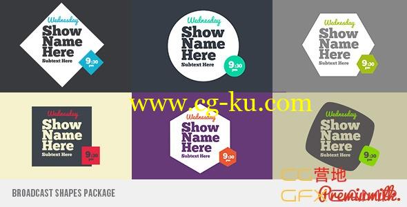AE模板－时尚新闻广告MG图形动态展示 VideoHive Broadcast Shapes Package的图片1
