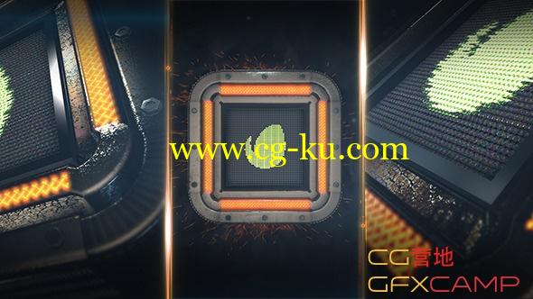 AE模板－E3D钢铁质感方块机械Logo展示 VideoHive Square Tech Logo的图片1