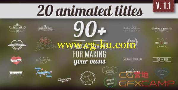 AE模板-西方浪漫复古婚礼动态文字标题 VideoHive Vintage Romantic Titles Pack 2的图片1
