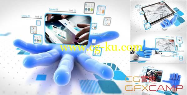 AE模板-三维手指滑动网络科技感展示 Videohive Catch Your Network的图片1