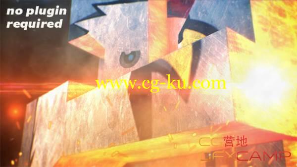AE模板-三维火焰能量Logo展示 VideoHive 3D Industrial Logo的图片1