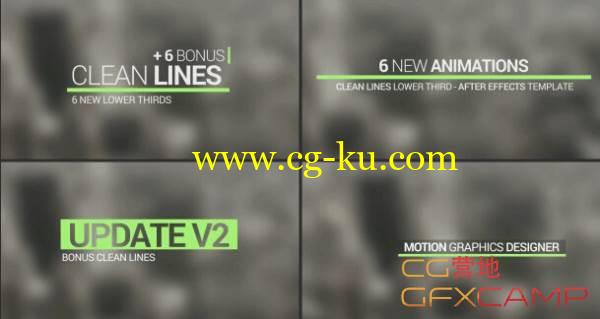 AE模板-简洁小清新人名字幕条 VideoHive Clean Lines Lower Third V2的图片1