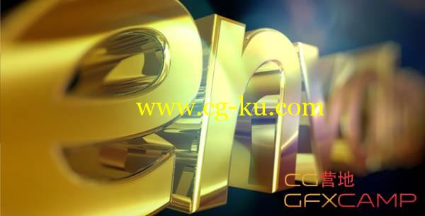 AE模板-三维金色文字Logo展示 Golden Logo的图片1