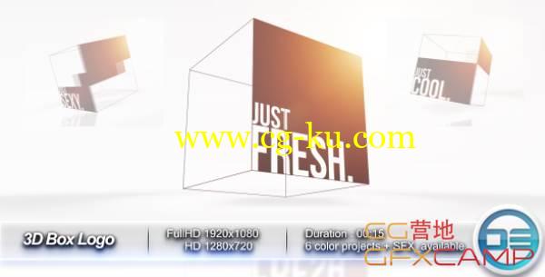 AE模板-线框立方体展示 VideoHive 3D Box Logo的图片1