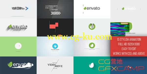 AE模板-15个扁平化动态Logo展示 VideoHive Short Logo Reveal Pack的图片1