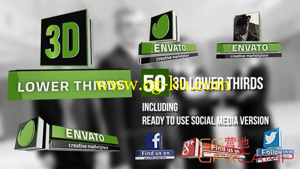 AE模板-50个3D人名字幕条 VideoHive 3D Lower Thirds的图片1