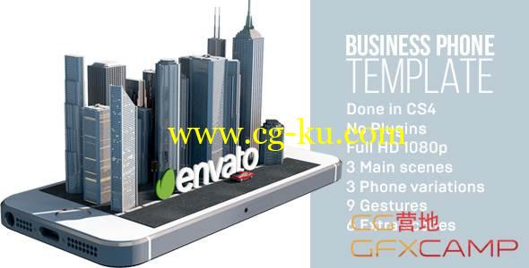 AE模板-手机屏幕3D舞台展示 VideoHive iBusiness Phone – iPhone 5s and Android App Promo的图片2