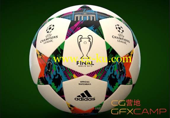 C4D/Max 3D模型 决战柏林2015欧洲冠军杯决赛足球 Adidas Finale Berlin 2015的图片1