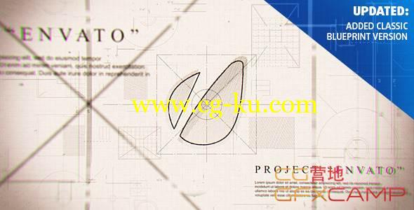 AE模板-科技频道科学蓝图绘制Logo展示 VideoHive Blueprint Logo的图片1
