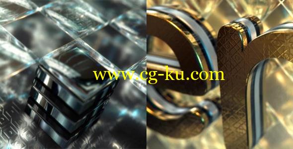 AE模板-E3D V2钢铁黄金质感Logo展示 VideoHive Gold & Black Crystallized Glass Logo Reveal的图片1