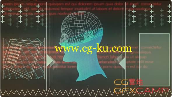 面部扫描变形视频素材 VideoHive 3D Morphing Faces in Search Interface的图片1