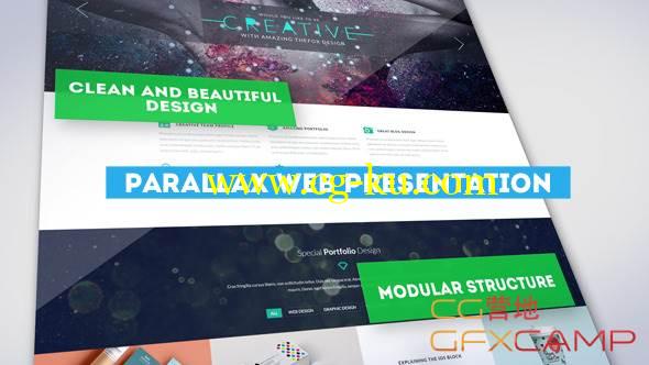 AE模板-网页扁平化商品信息展示 VideoHive Parallax Web Presentation的图片1