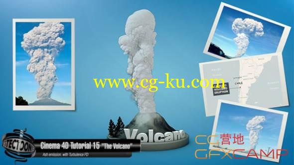 C4D TFD火山喷发烟雾模拟教程 The volcano Ash emission with Turbulence FD的图片1