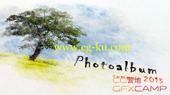 AE模板-铅笔素描水彩照片展示 VideoHive Pencil Watercolor Photo Album的图片1