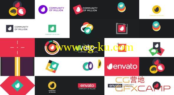 AE模板-30个MG动感扁平化Logo展示 VideoHive Beryllium – 30 Minimal Logo Reveal Pack的图片1