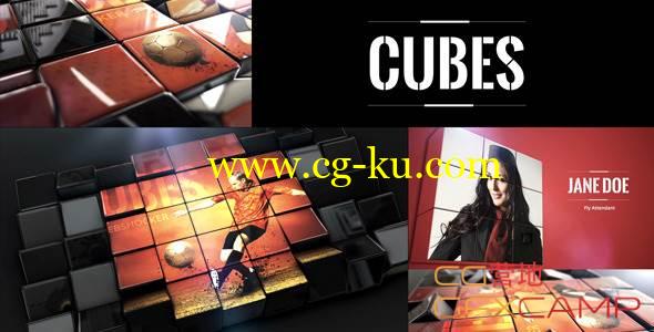 AE模板-E3D V2立方体方块旋转时尚图片展示 VideoHive Cubes的图片1