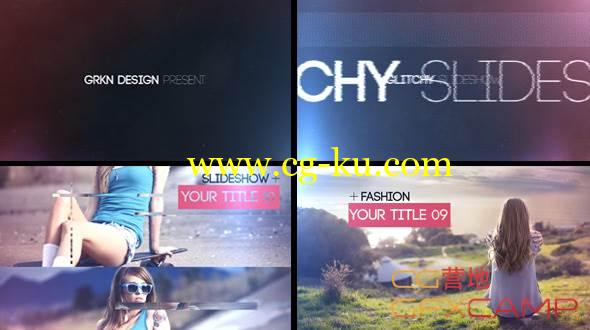 AE模板-时尚娱乐图片展示 VideoHive Glitch Slideshow的图片1