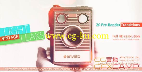 AE模板-复古镜头漏光转场工程+视频素材 VideoHive Vintage Light Leaks的图片1
