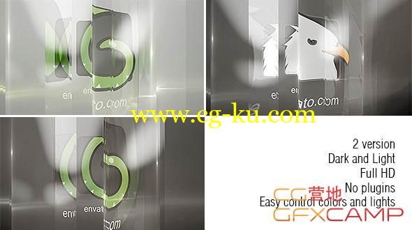 AE模板-透过玻璃折射显示Logo文字 VideoHive Glass Logo的图片1