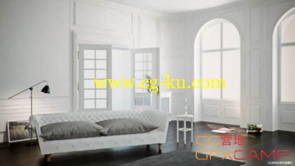 C4D Vray室内渲染教程 Cursestudio – The Antique Interior Tutorial VrayForC4D 含工程文件的图片1