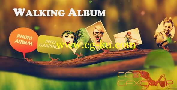森林数字蚂蚁卡通场景照片展示 VideoHive Walking Album的图片1