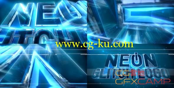 AE模板-E3D质感霓虹灯Logo展示 VideoHive Neon Glitch Logo的图片1