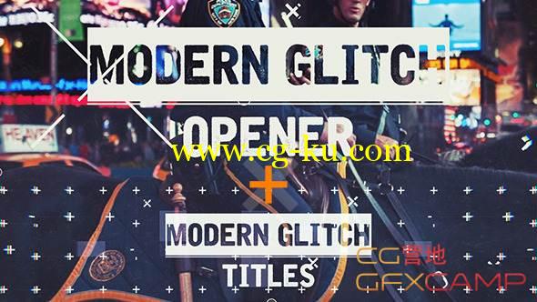 AE模板-时尚旅游视频照片展示开场包装 VideoHive Epic Modern Glitch Opener的图片1