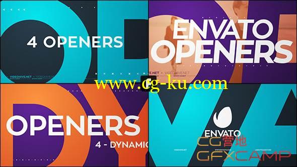 AE模板-时尚图片大号文字动态开场 VideoHive Dynamic Openers的图片1