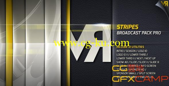 条形运动栏目包装 VideoHive Stripes Broadcast Pack Pro的图片1